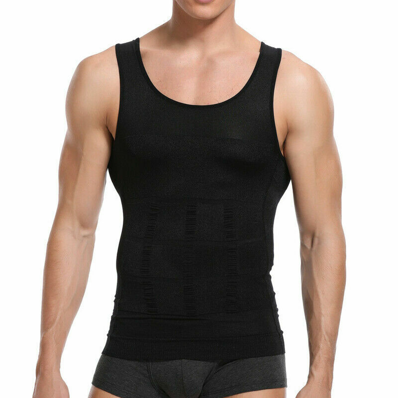 SecondSkin Men’s Shaper Cooling T-Shirt Slimming Body Shaper Compression Tops US