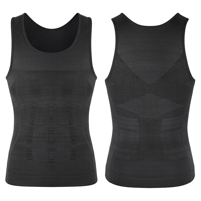 US Men Slimming Body Shaper Shirt Full Waist trainer Shapewear Corsets Gym Vest