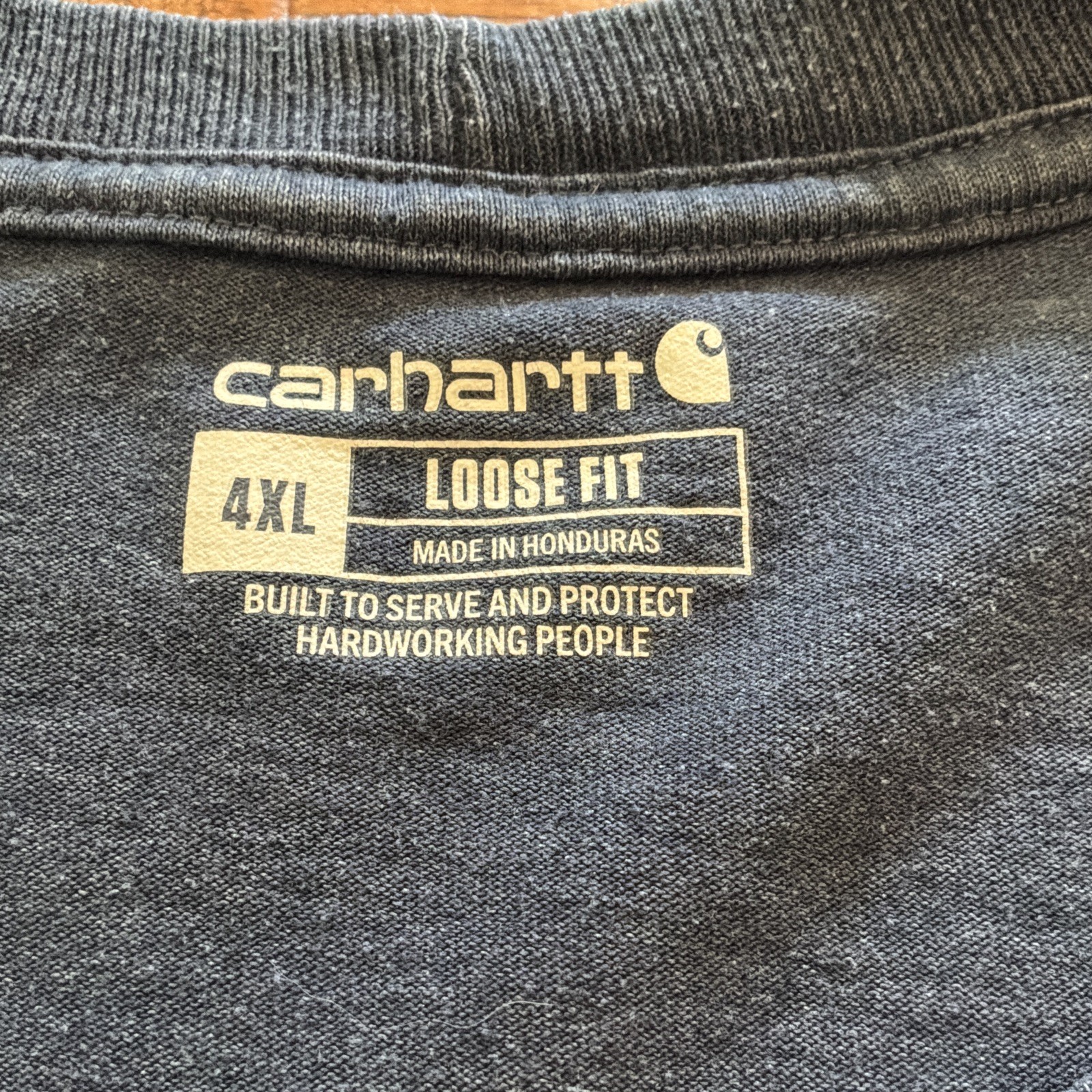 Carhartt Men’s 4XL Big & Tall Navy Loose Fit Graphic Logo Crew Neck T-Shirt
