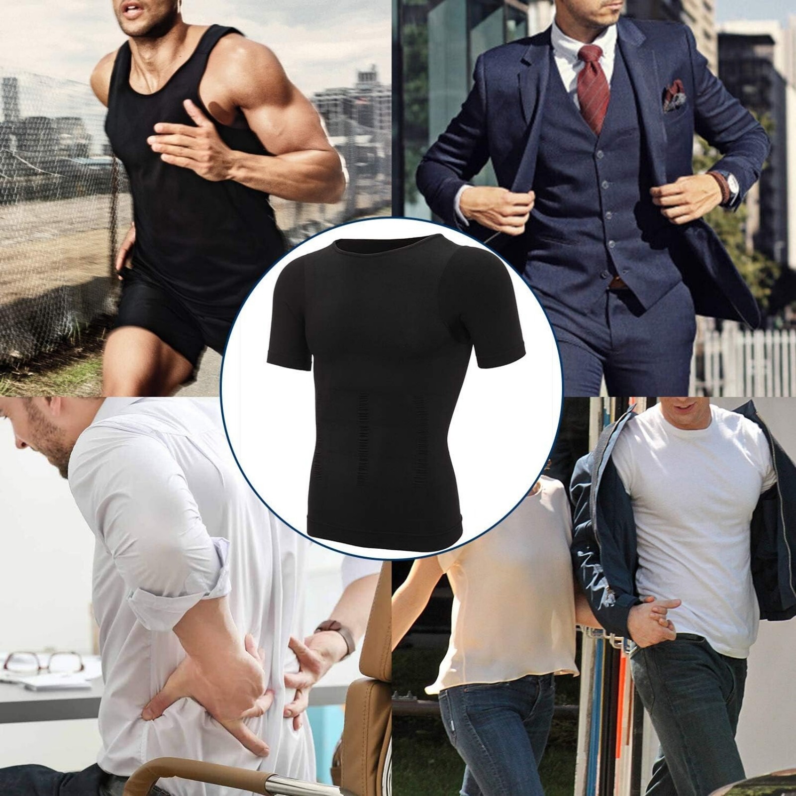 Fajas Para Hombres Faja Reductora De Hombre Men Tee Shaper Tummy Control T shirt