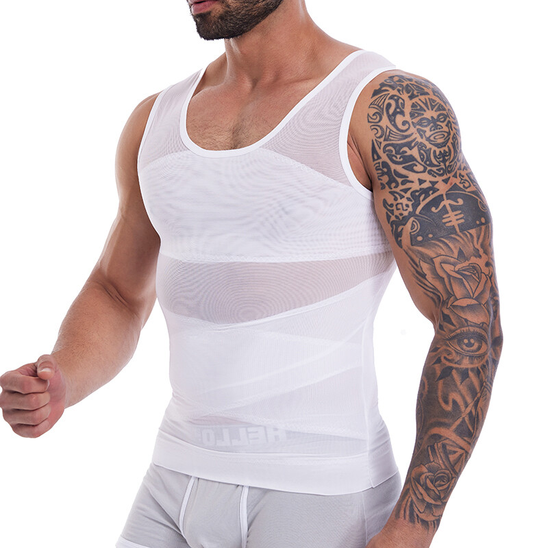 Men Gynecomastia Compression Shirts Tummy Control Body Shaper Tank Top Shapewear